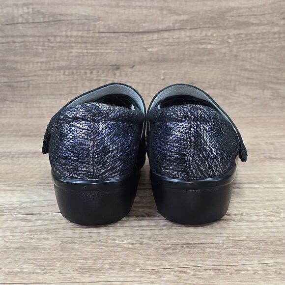 Alegria Lauryn Women's Size EU 38 US 8 Blue Metallic Leather Walking Shoes - Picture 4 of 9